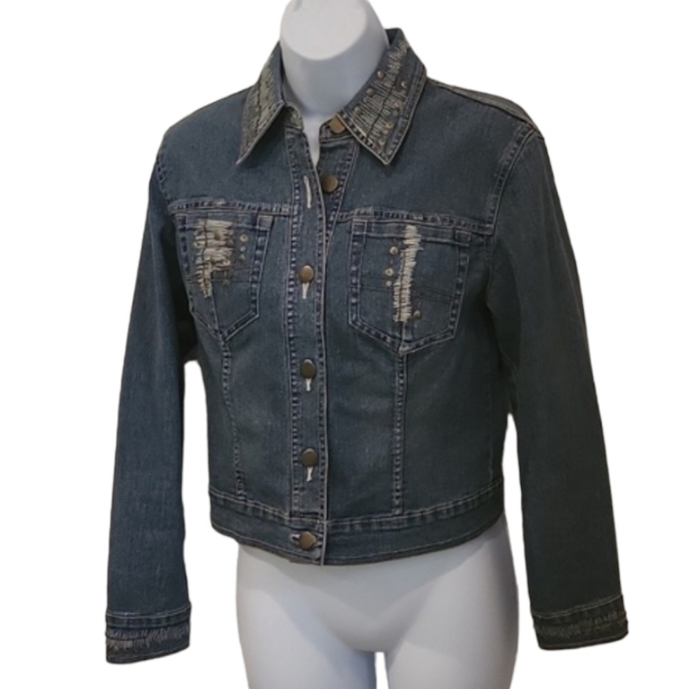 VERA Wang Cropped Jean Jacket
